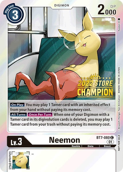 Neemon [BT7-080] (2022 Store Champion) [Next Adventure Promos] | Devastation Store