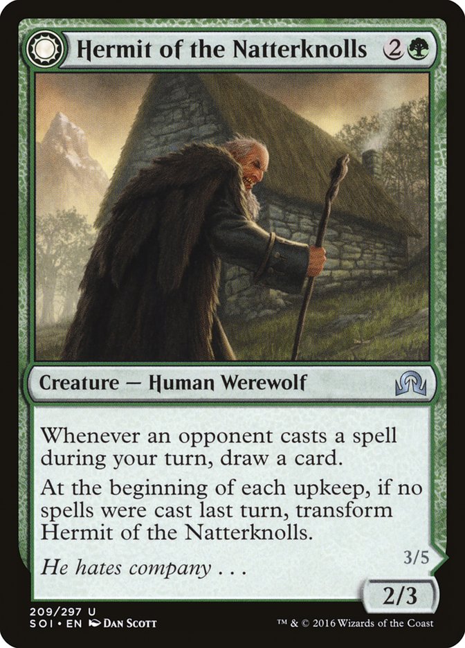 Hermit of the Natterknolls // Lone Wolf of the Natterknolls [Shadows over Innistrad] | Devastation Store