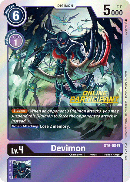 Devimon [ST6-08] (Online Participant) [Starter Deck: Venomous Violet Promos] | Devastation Store