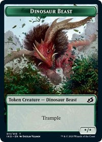 Dinosaur Beast // Human Soldier (005) Double-sided Token [Ikoria: Lair of Behemoths Tokens] | Devastation Store
