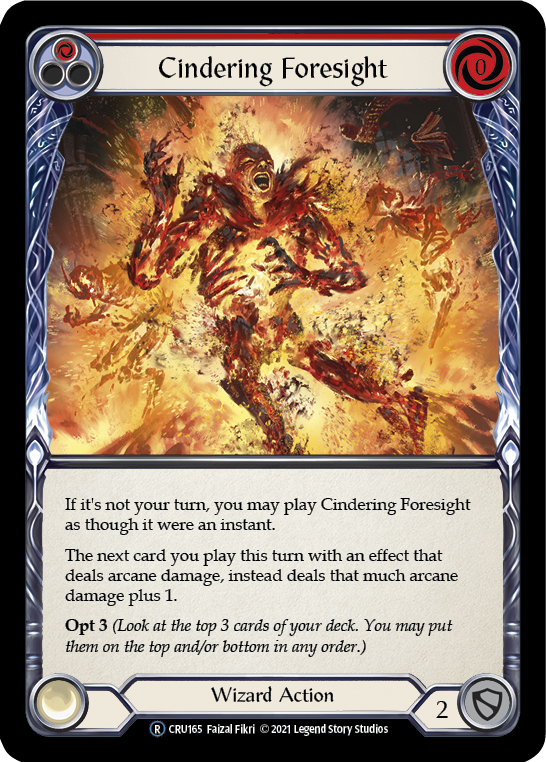 Cindering Foresight (Red) (Rainbow Foil) [CRU165-RF] Unlimited Rainbow Foil | Devastation Store