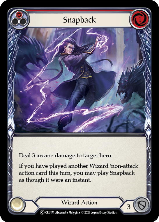 Snapback (Red) (Rainbow Foil) [CRU174-RF] Unlimited Rainbow Foil | Devastation Store