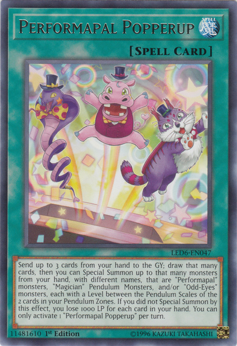 Performapal Popperup [LED6-EN047] Rare | Devastation Store