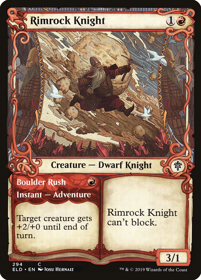 Rimrock Knight // Boulder Rush (Showcase) [Throne of Eldraine] | Devastation Store