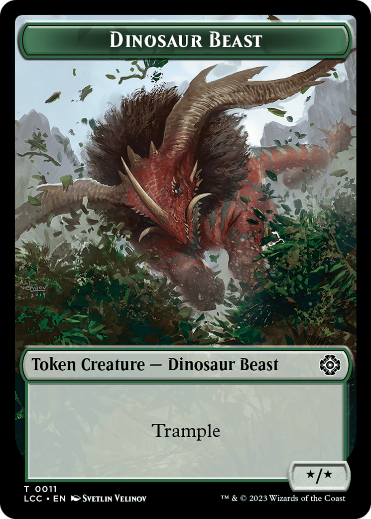Dinosaur Beast // Dinosaur Double-Sided Token [The Lost Caverns of Ixalan Commander Tokens] | Devastation Store