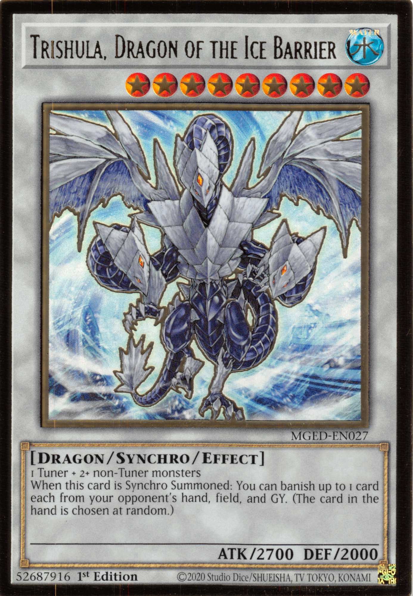 Trishula, Dragon of the Ice Barrier [MGED-EN027] Gold Rare | Devastation Store