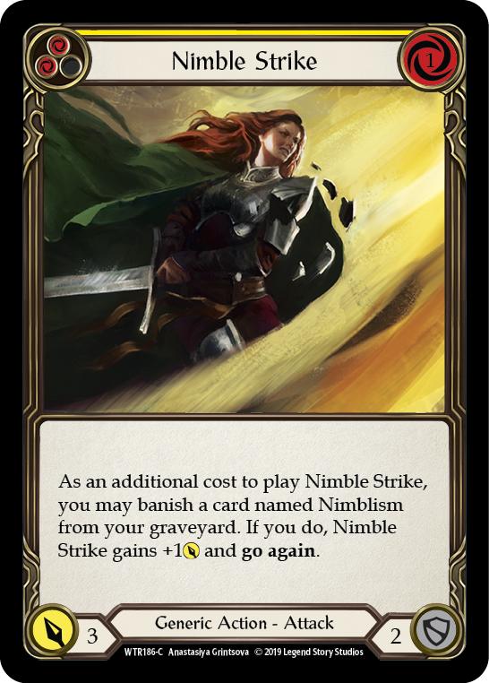 Nimble Strike (Yellow) [WTR186-C] Alpha Print Rainbow Foil - Devastation Store | Devastation Store