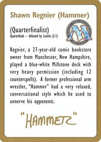 1996 Shawn "Hammer" Regnier Biography Card [World Championship Decks] | Devastation Store