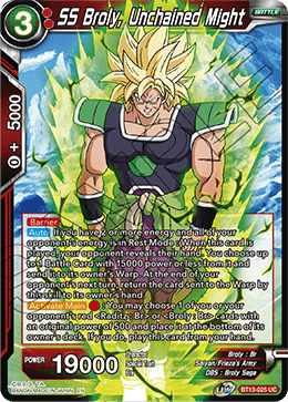SS Broly, Unchained Might (Uncommon) [BT13-025] | Devastation Store