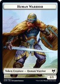 Human Warrior // Emblem - Tibalt, Cosmic Impostor Double-sided Token [Kaldheim Tokens] | Devastation Store