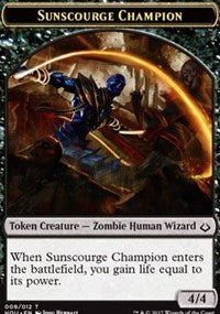 Sunscourge Champion // Zombie Double-sided Token [Hour of Devastation Tokens] | Devastation Store