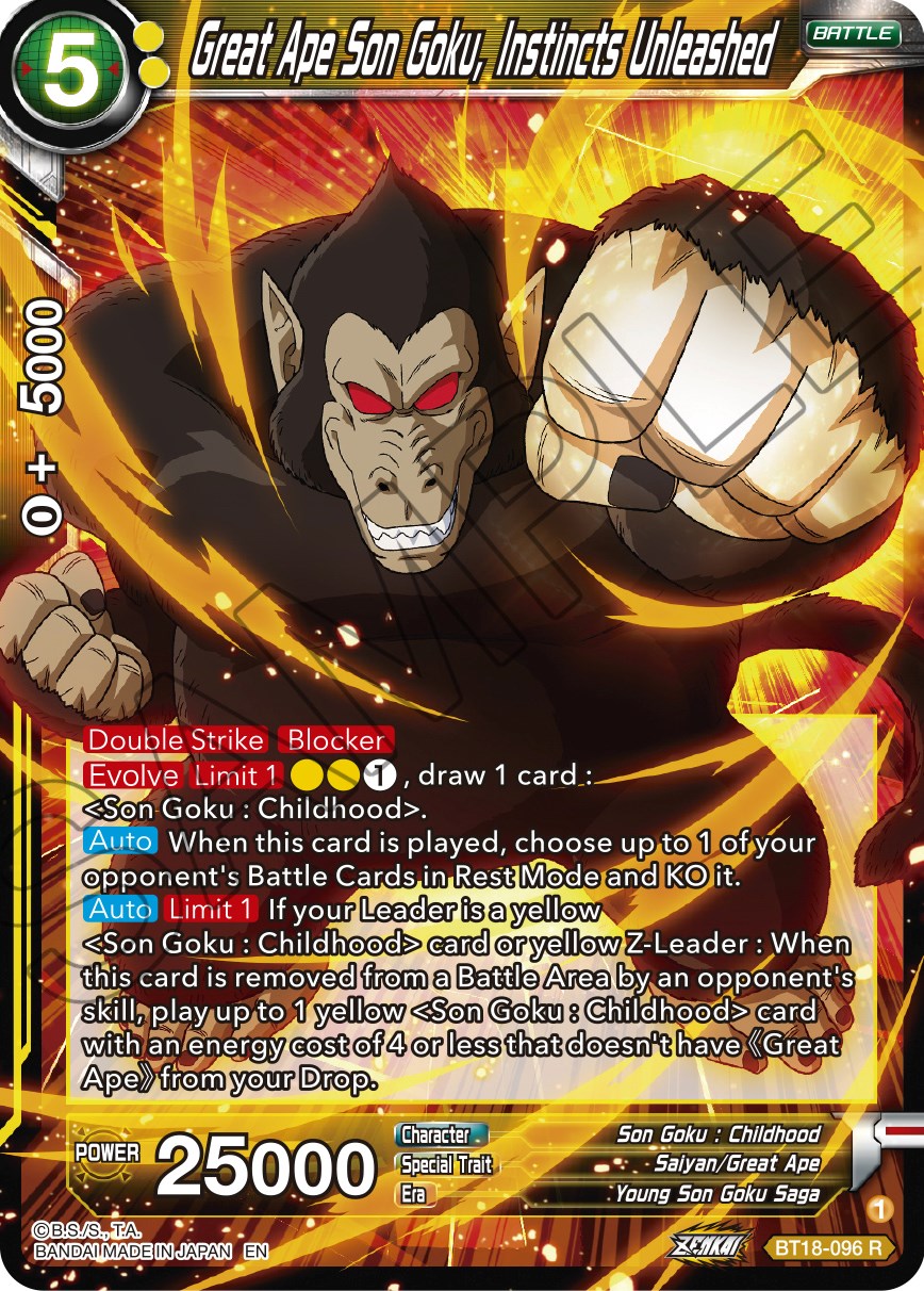 Great Ape Son Goku, Instincts Unleashed (BT18-096) [Dawn of the Z-Legends] | Devastation Store