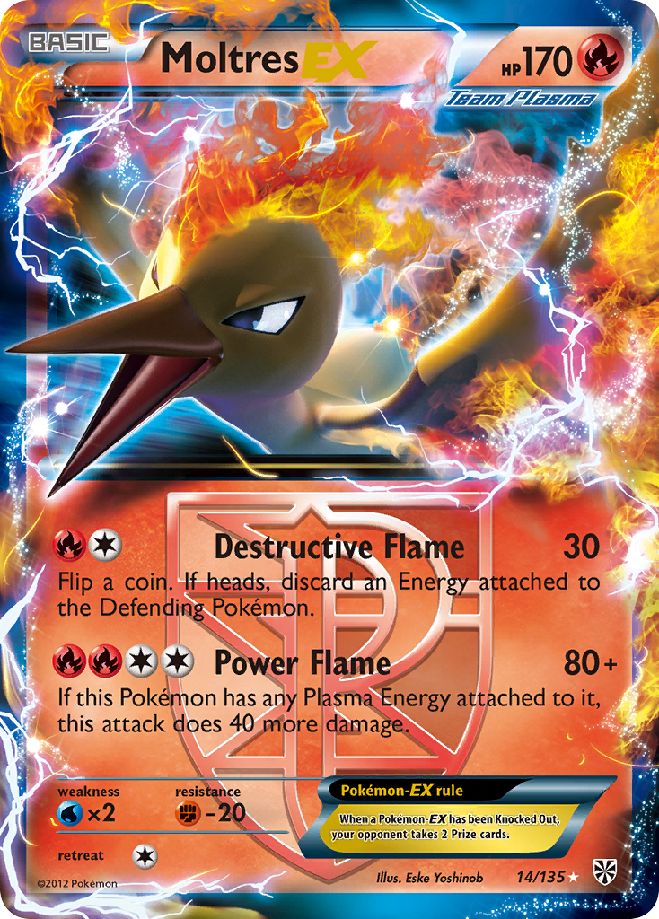 Moltres EX (14/135) [Black & White: Plasma Storm] | Devastation Store