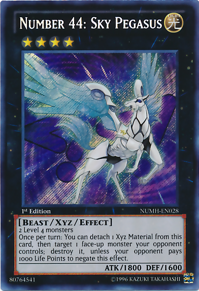 Number 44: Sky Pegasus [NUMH-EN028] Secret Rare | Devastation Store