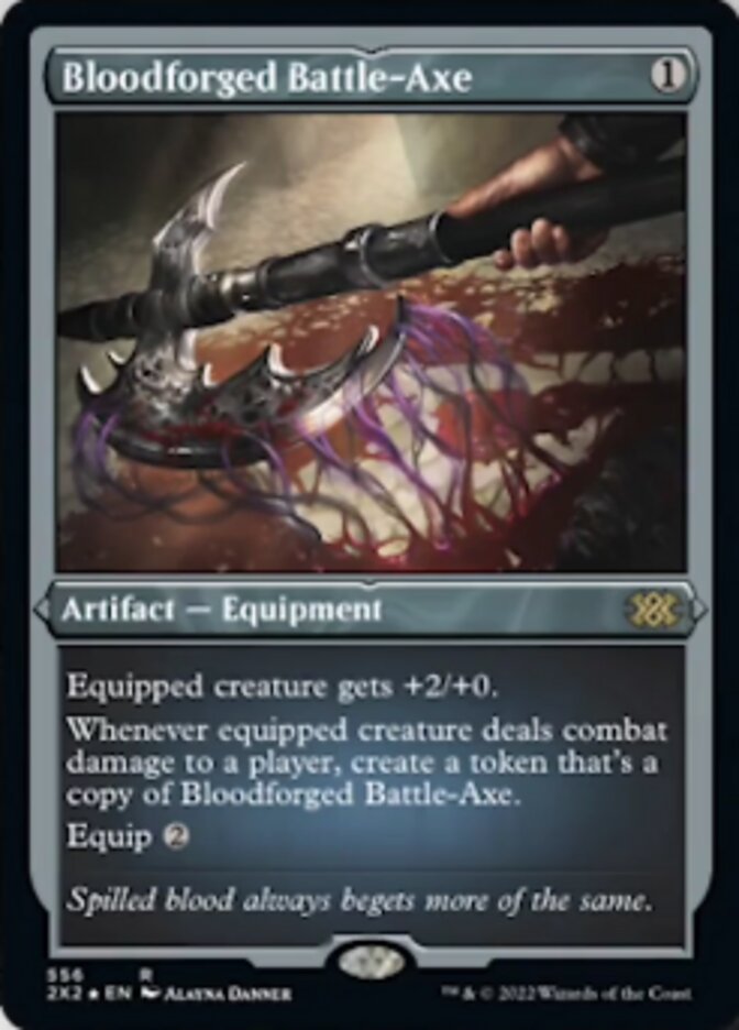 Bloodforged Battle-Axe (Foil Etched) [Double Masters 2022] | Devastation Store