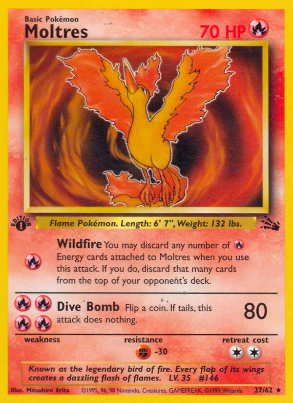 Moltres (27/62) [Fossil 1st Edition] | Devastation Store