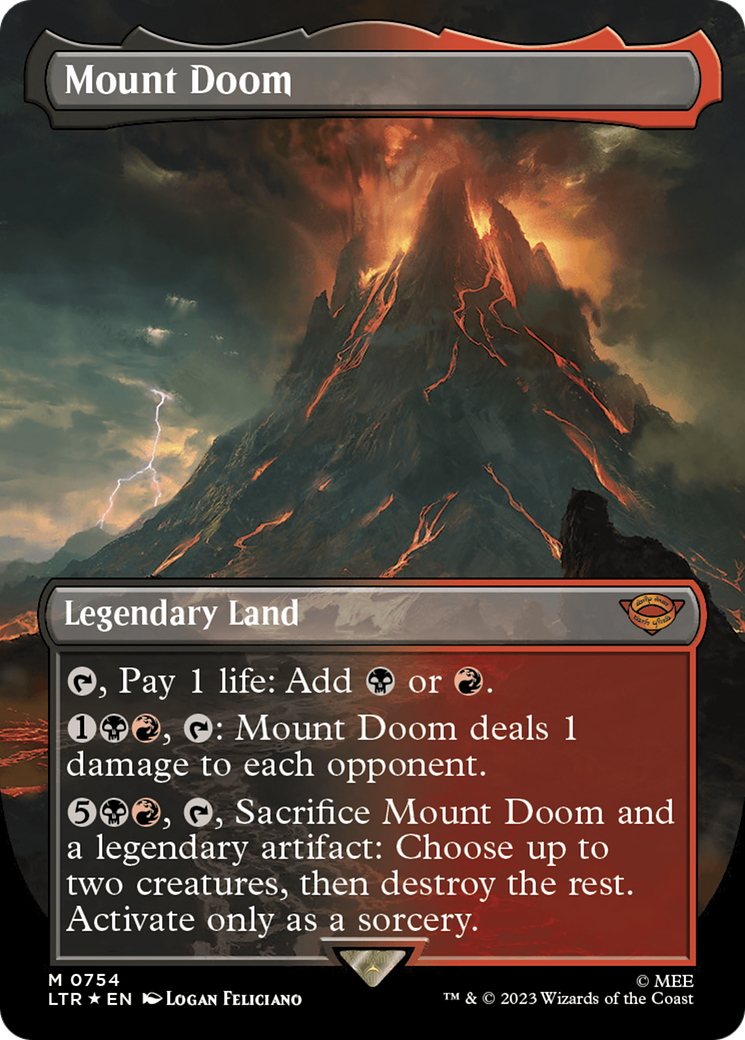 Mount Doom (Borderless) (Surge Foil) [The Lord of the Rings: Tales of Middle-Earth] | Devastation Store