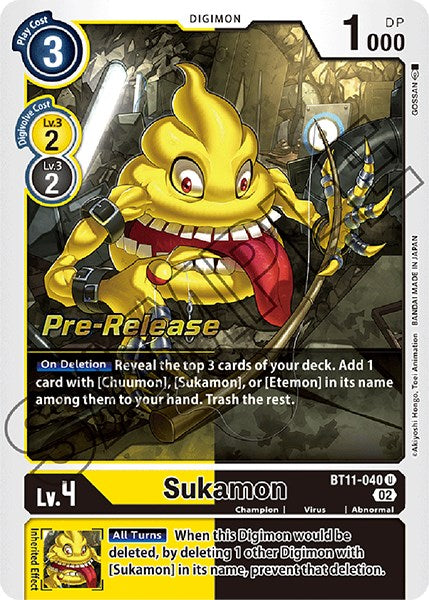 Sukamon [BT11-040] [Dimensional Phase Pre-Release Promos] | Devastation Store