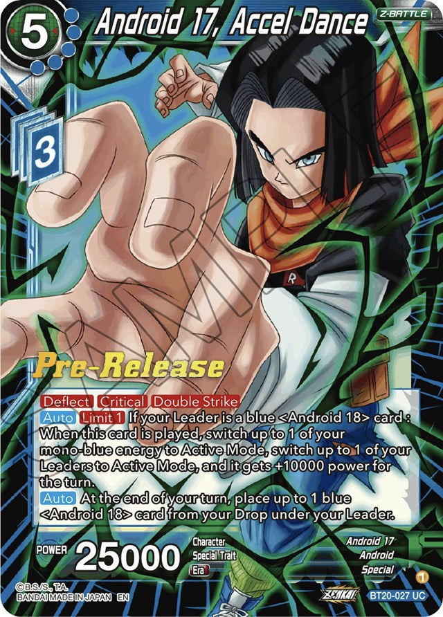 Android 17, Accel Dance (BT20-027) [Power Absorbed Prerelease Promos] | Devastation Store