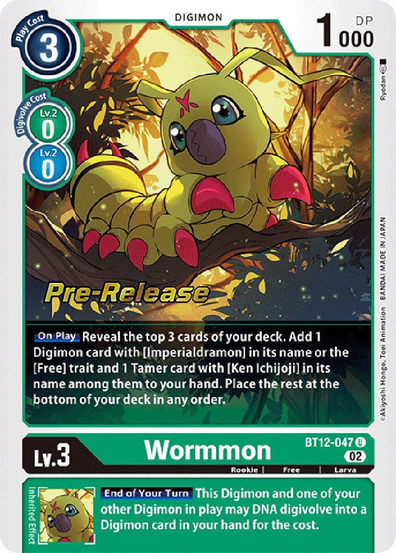 Wormmon [BT12-047] [Across Time Pre-Release Cards] | Devastation Store