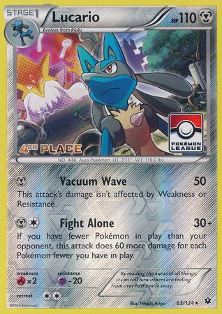 Lucario (63/124) (League Promo 4th Place) [XY: Fates Collide] | Devastation Store