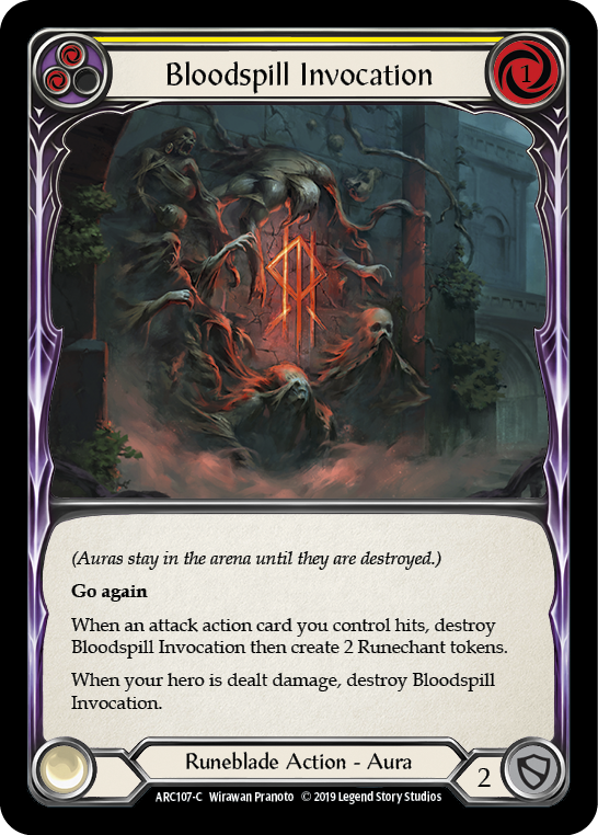 Bloodspill Invocation (Yellow) [ARC107-C] 1st Edition Rainbow Foil - Devastation Store | Devastation Store