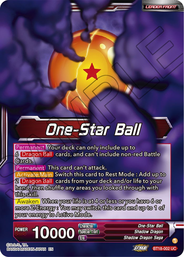 One-Star Ball // Syn Shenron, Despair Made Manifest (BT18-002) [Dawn of the Z-Legends Prerelease Promos] | Devastation Store