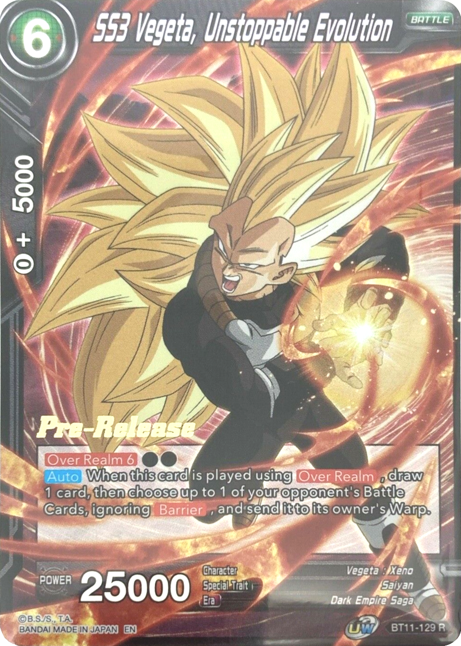 SS3 Vegeta, Unstoppable Evolution (BT11-129) [Vermilion Bloodline Prerelease Promos] | Devastation Store