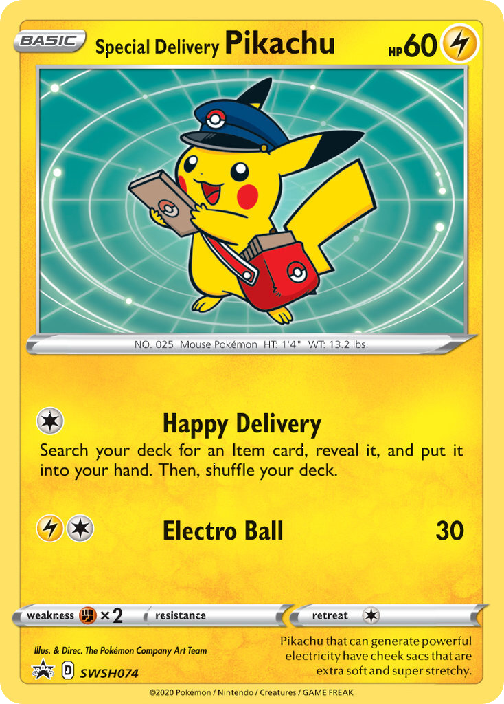 Special Delivery Pikachu (SWSH074) [Sword & Shield: Black Star Promos] | Devastation Store