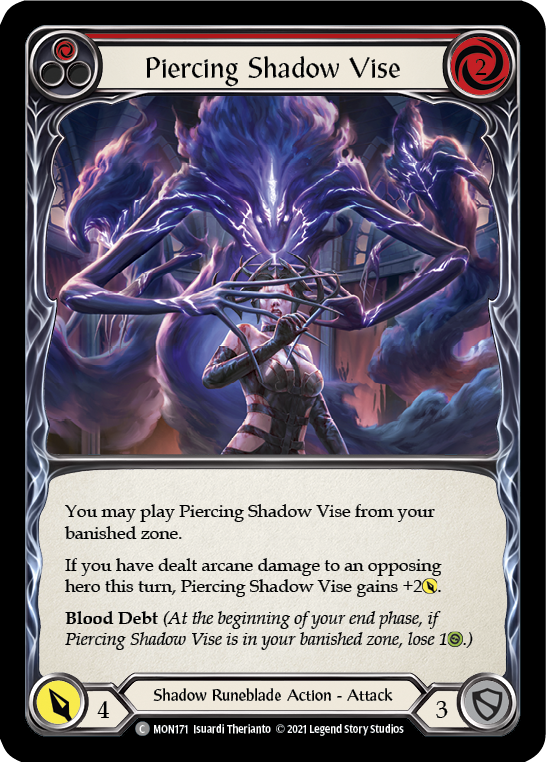 Piercing Shadow Vise (Red) (Rainbow Foil) [MON171-RF] 1st Edition Rainbow Foil - Devastation Store | Devastation Store