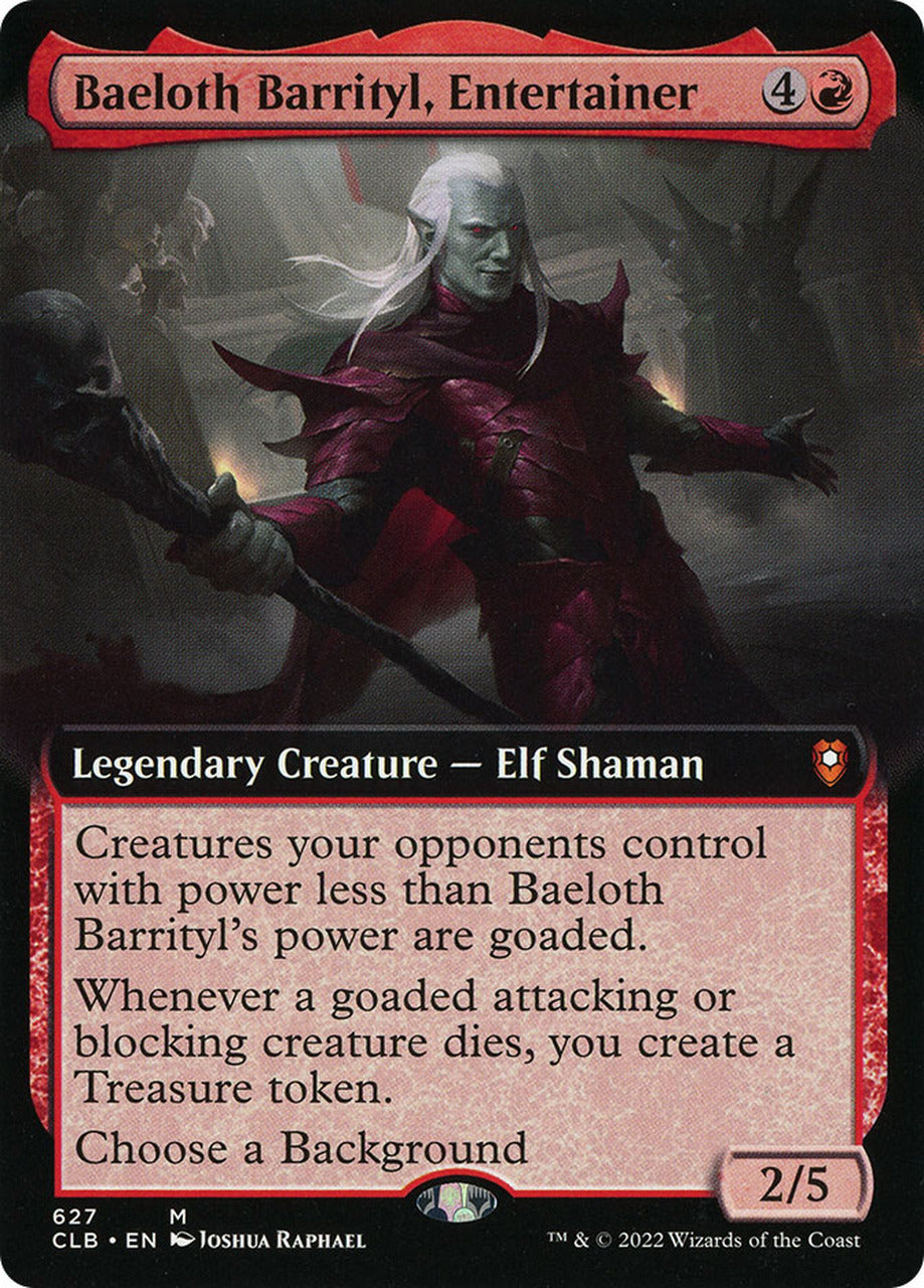 Baeloth Barrityl, Entertainer (Extended Art) [Commander Legends: Battle for Baldur's Gate] | Devastation Store