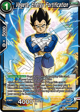 Vegeta, Energy Fortification (Uncommon) [BT13-040] | Devastation Store