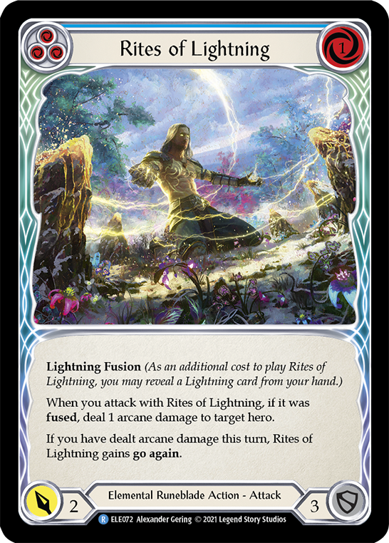 Rites of Lightning (Blue) [ELE072] (Tales of Aria)  1st Edition Rainbow Foil | Devastation Store