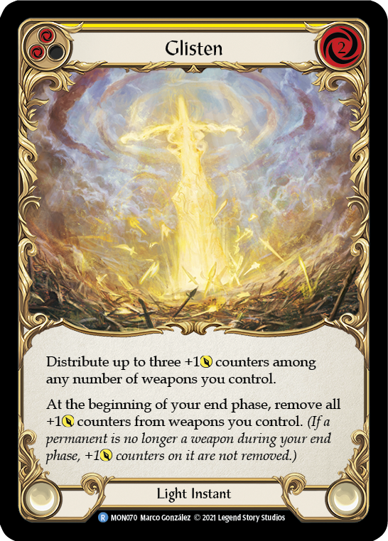 Glisten (Yellow) (Rainbow Foil) [MON070-RF] 1st Edition Rainbow Foil - Devastation Store | Devastation Store