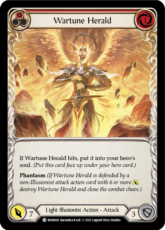 Wartune Herald (Red) (Rainbow Foil) [MON026-RF] 1st Edition Rainbow Foil - Devastation Store | Devastation Store