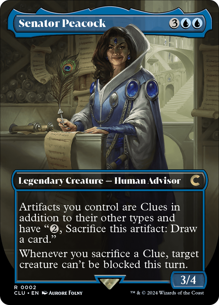 Senator Peacock (Borderless) [Ravnica: Clue Edition] | Devastation Store