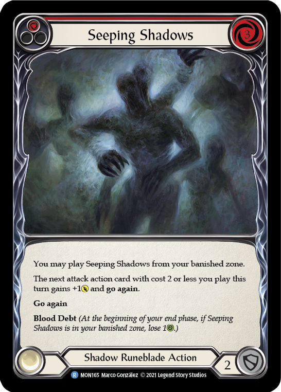 Seeping Shadows (Red) (Rainbow Foil) [MON165-RF] 1st Edition Rainbow Foil - Devastation Store | Devastation Store