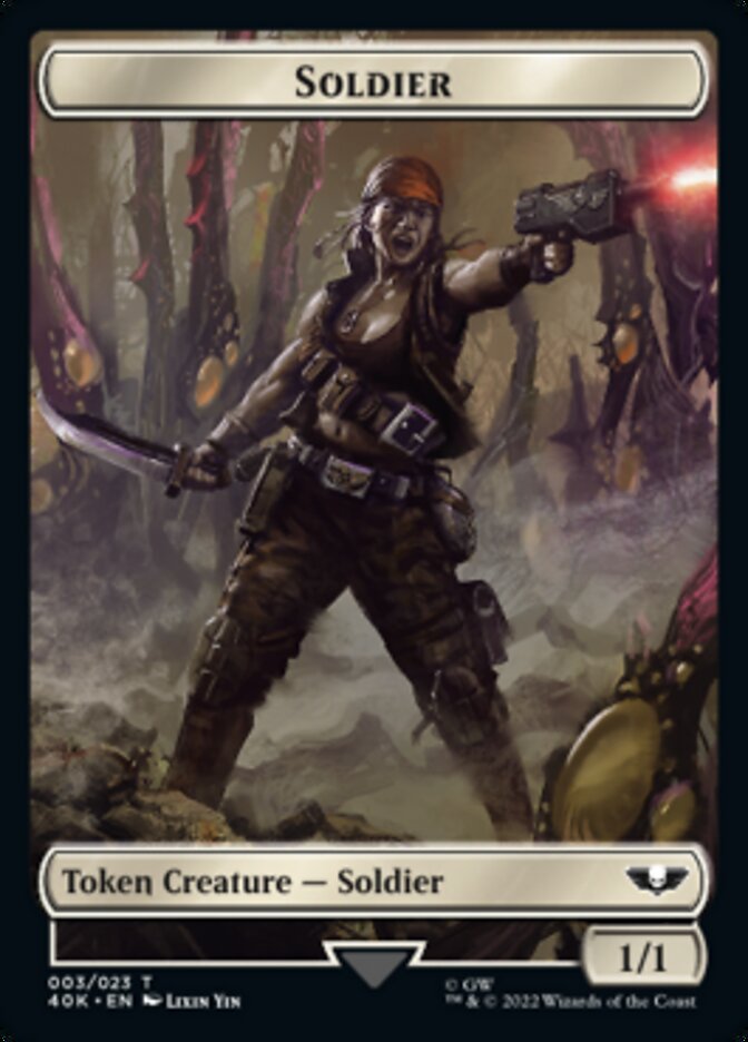 Soldier (003) // Ultramarines Honour Guard Double-sided Token (Surge Foil) [Universes Beyond: Warhammer 40,000 Tokens] | Devastation Store