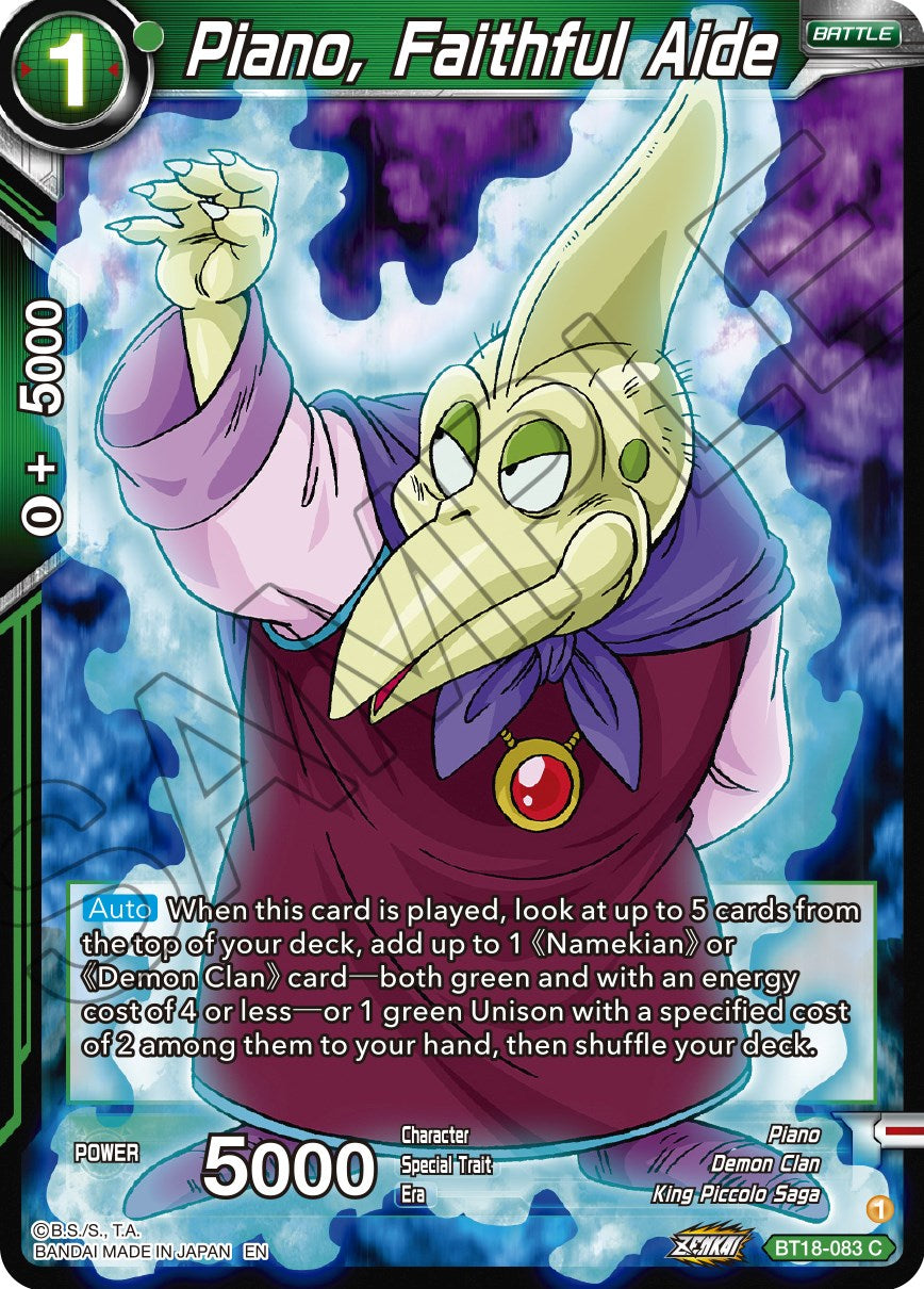 Piano, Faithful Aide (BT18-083) [Dawn of the Z-Legends] | Devastation Store