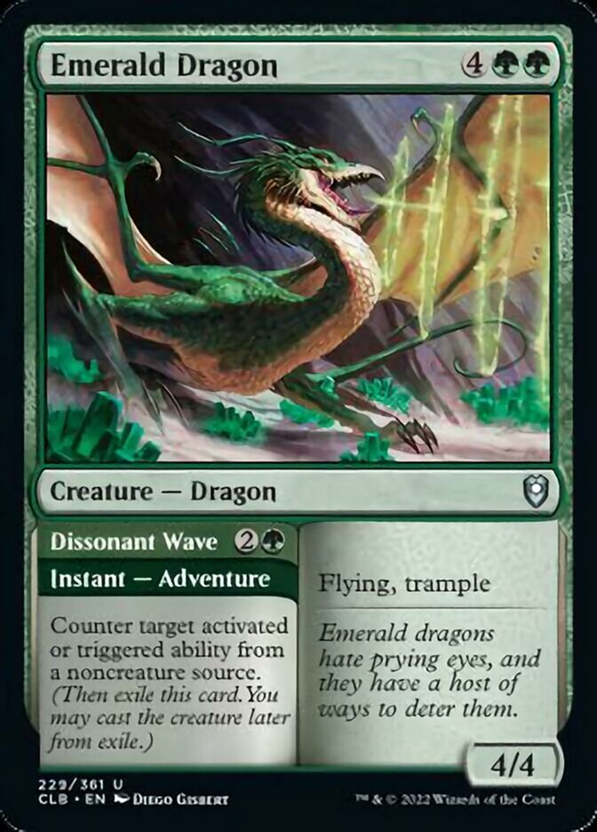 Emerald Dragon // Dissonant Wave [Commander Legends: Battle for Baldur's Gate] | Devastation Store