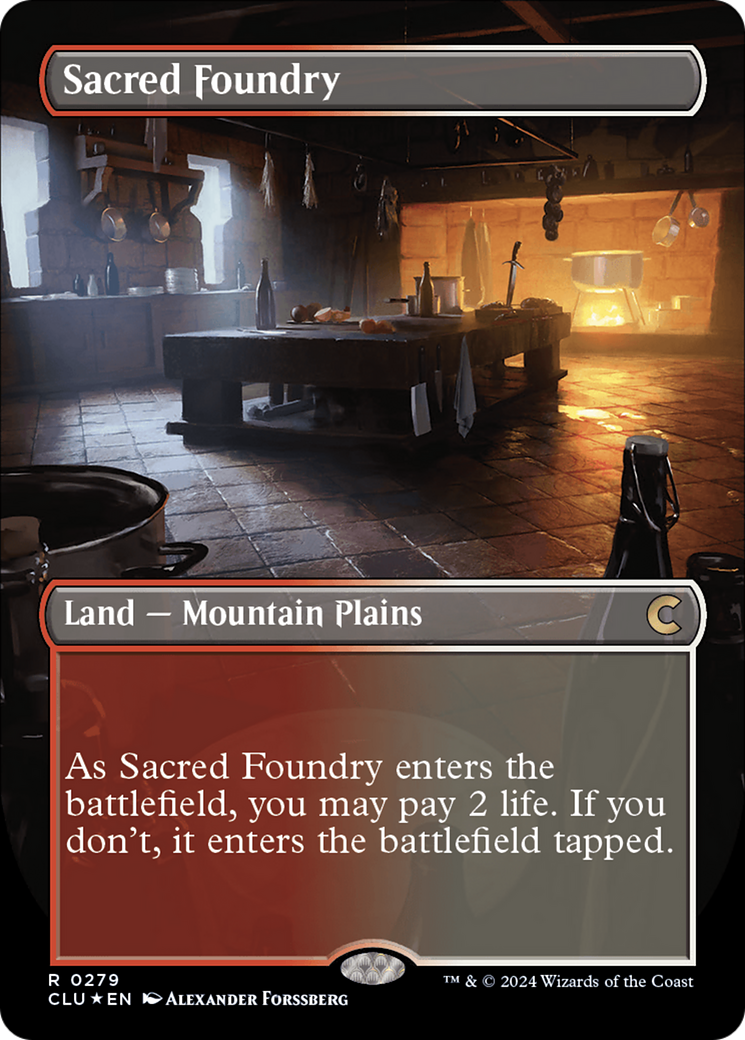Sacred Foundry (Borderless) [Ravnica: Clue Edition] | Devastation Store