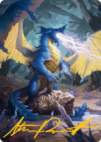 Blue Dragon Art Card (Gold-Stamped Signature) [Dungeons & Dragons: Adventures in the Forgotten Realms Art Series] | Devastation Store