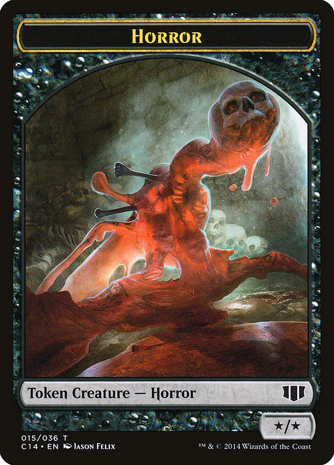 Horror // Zombie (016/036) Double-sided Token [Commander 2014 Tokens] | Devastation Store