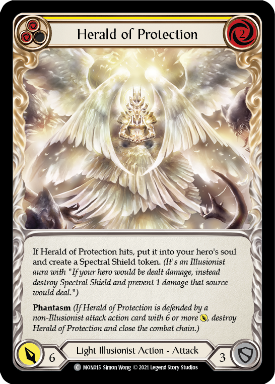 Herald of Protection (Yellow) [MON015] 1st Edition Normal - Devastation Store | Devastation Store