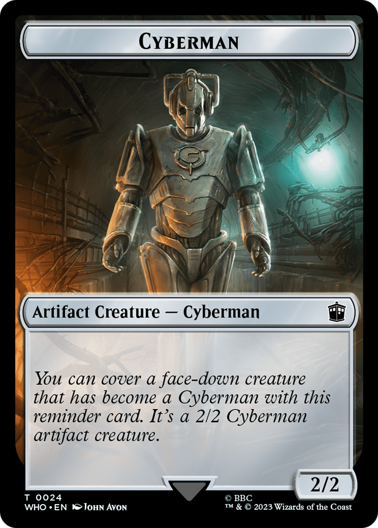 Alien Rhino // Cyberman Double-Sided Token [Doctor Who Tokens] | Devastation Store