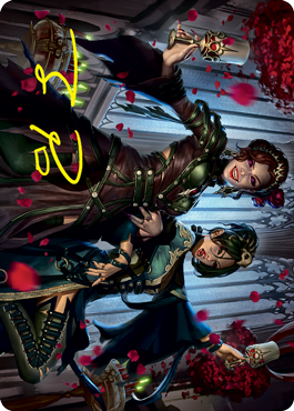 Falkenrath Celebrants 2 Art Card (Gold-Stamped Signature) [Innistrad: Crimson Vow Art Series] | Devastation Store