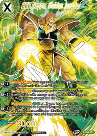 SS3 Nappa, Golden Invader (Gold Stamped) (P-339) [Saiyan Showdown Prerelease Promos] | Devastation Store