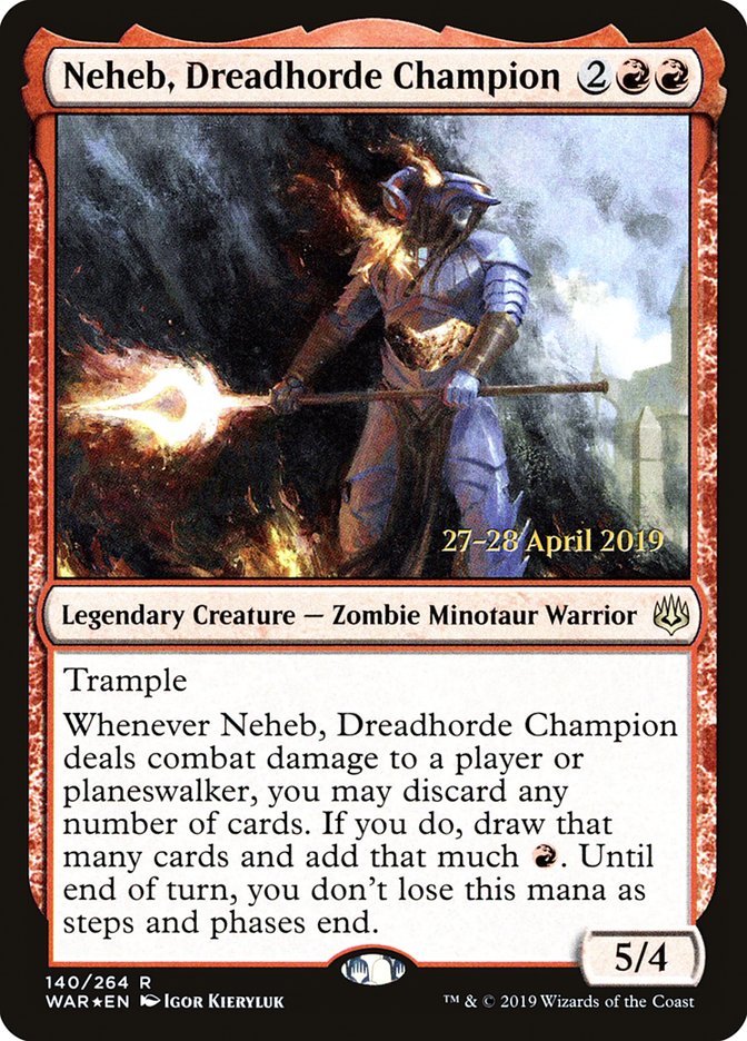 Neheb, Dreadhorde Champion  [War of the Spark Prerelease Promos] | Devastation Store