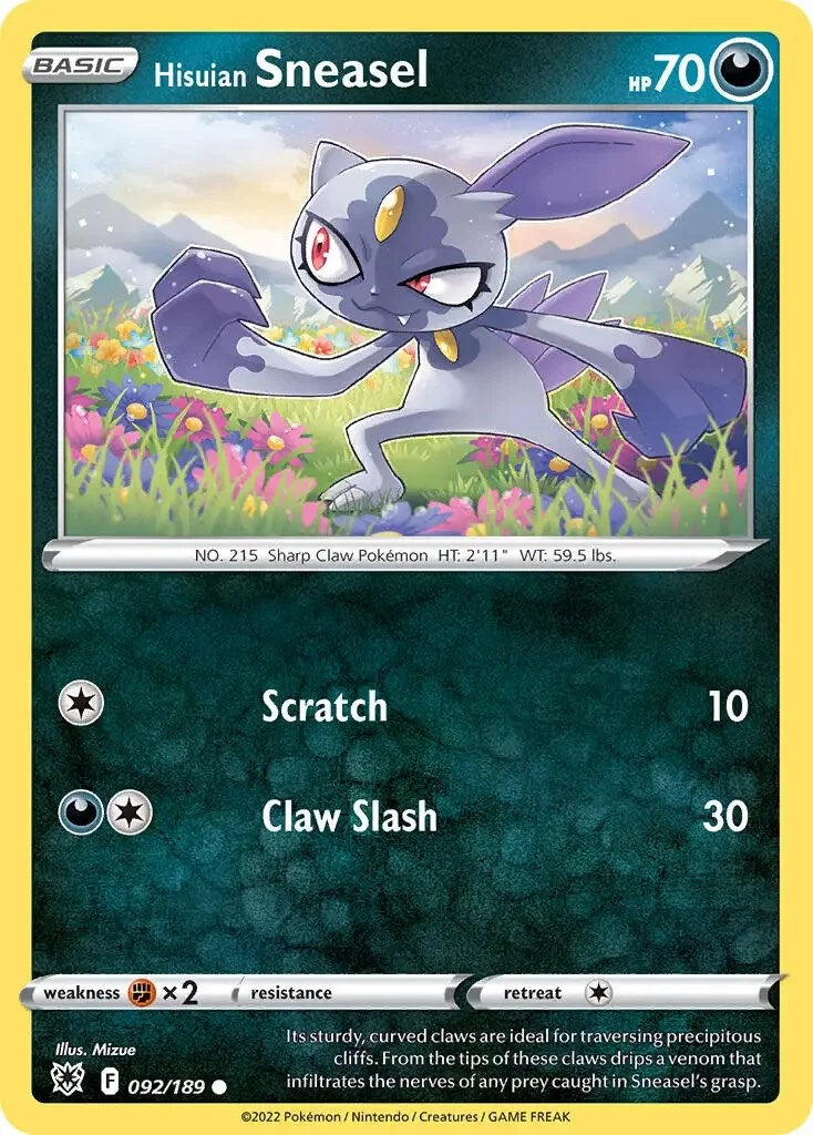 Hisuian Sneasel (092/189) (Theme Deck Exclusive) [Sword & Shield: Astral Radiance] | Devastation Store