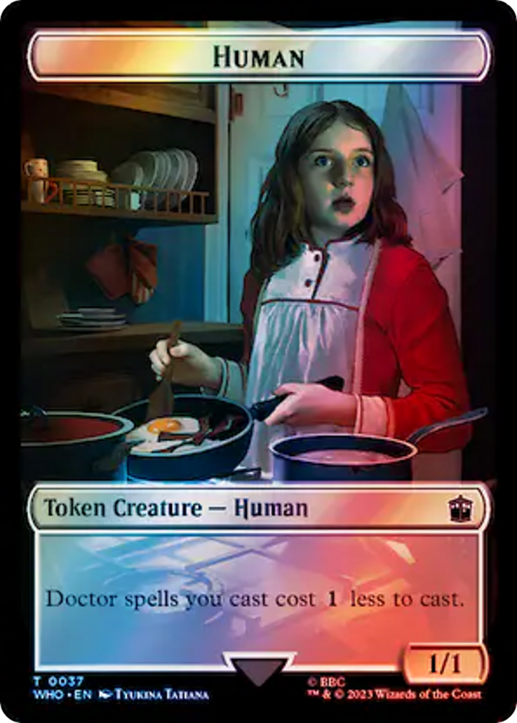 Human (0037) // Mark of the Rani Double-Sided Token (Surge Foil) [Doctor Who Tokens] | Devastation Store